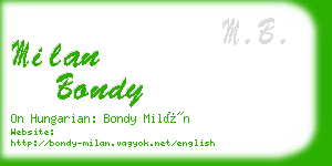 milan bondy business card